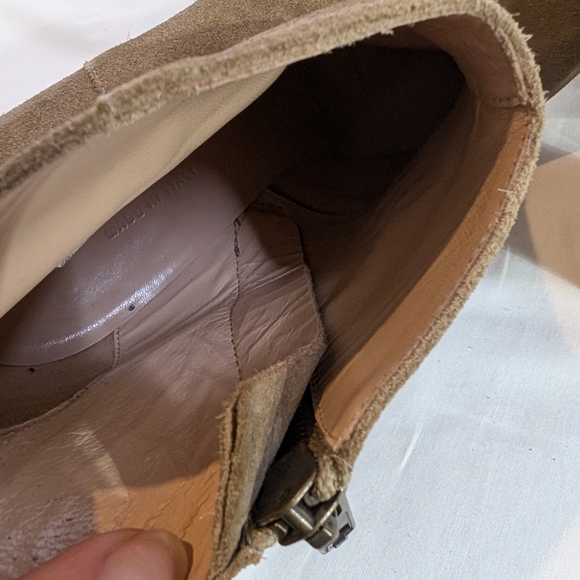 Tab Suede Heeled Club Monaco Ankle Boots - Picture 7 of 8